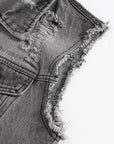 Ripped denim vest-D684