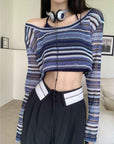 Striped sweater-D834