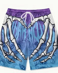 Skeleton finger & paisley pattern shorts-D773