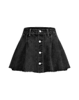Vintage Denim Pleated Skirt-D843