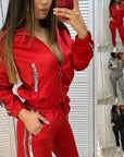 Zipper sports suit-D471