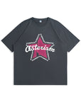 Five-pointed star print tee-D490