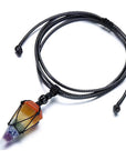 Natural crystal pendant necklace-D693