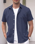 Solid color commuter shirt-D187