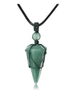 Natural crystal pendant necklace-D693