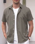Solid color commuter shirt-D187