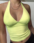Halterneck crop top vest-D427