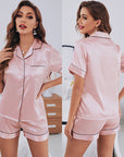Pajamas Summer Striped Solid Color Basic Set-D271