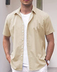Solid color commuter shirt-D187