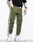 Trendy multi-pocket pants-D412
