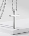 Cross silver chain-D696