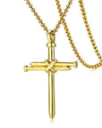 Silver cross chain-D694