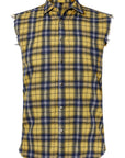 Sleeveless plaid shirt-D685