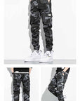 Trendy multi-pocket pants-D412