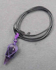 Natural crystal pendant necklace-D693