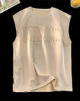 Suede lettering vest -D519