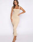 Solid color slit sexy dress-D152