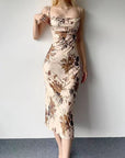 Mature oil painting dress-D453