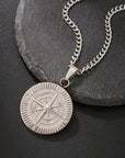 Compass round pendant-D695