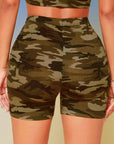 Camouflage stretch shorts-D546