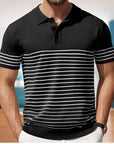 Business stripe fitted polo-D203
