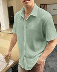 Solid color casual shirt-D599