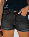 Summer ripped denim shorts-D135