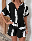 Black/white button suit-D671
