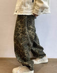 Leopard print oversize pants-D46