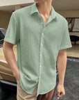 Solid color casual shirt-D599