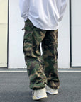 Drawstring camouflage pants oversize-D39