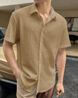 Solid color casual shirt-D599