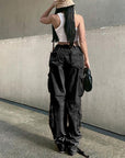 High-waisted overalls-D168