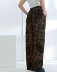 Vintage leopard print hip-hop jeans-D413