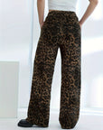 Vintage leopard print hip-hop jeans-D413