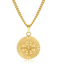 Compass round pendant-D695