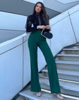 Slim-fit bell bottoms-D535