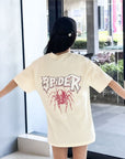 Black spider web print TEE-D385