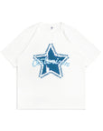 Five-pointed star print tee-D490