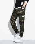 Trendy multi-pocket pants-D412