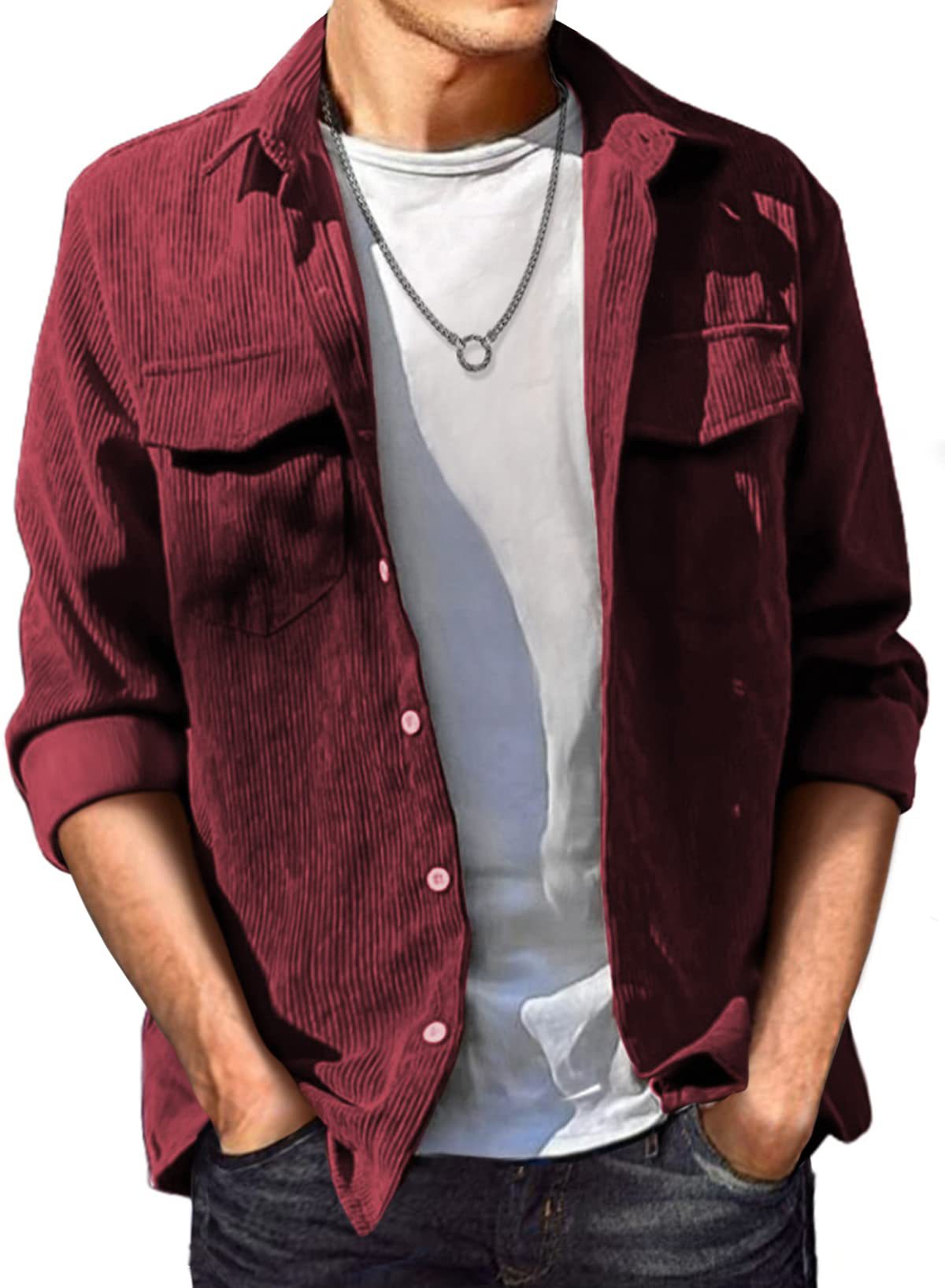 Corduroy Fabric Jacket-D687