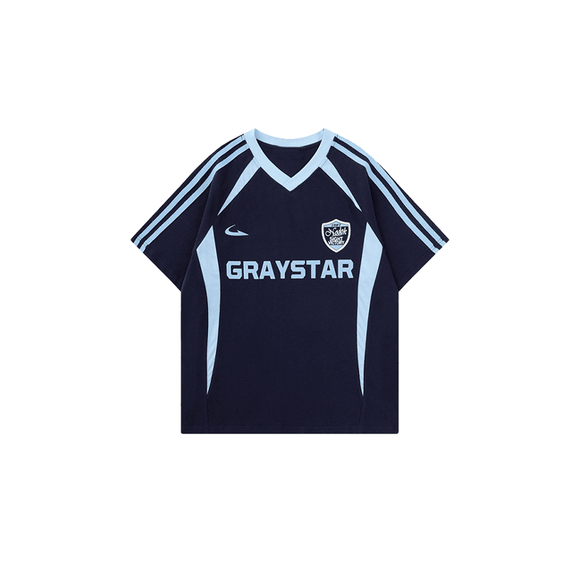 V-neck jersey style TEE-D512