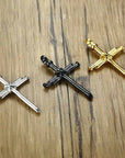 Silver cross chain-D694