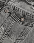 Ripped denim vest-D684