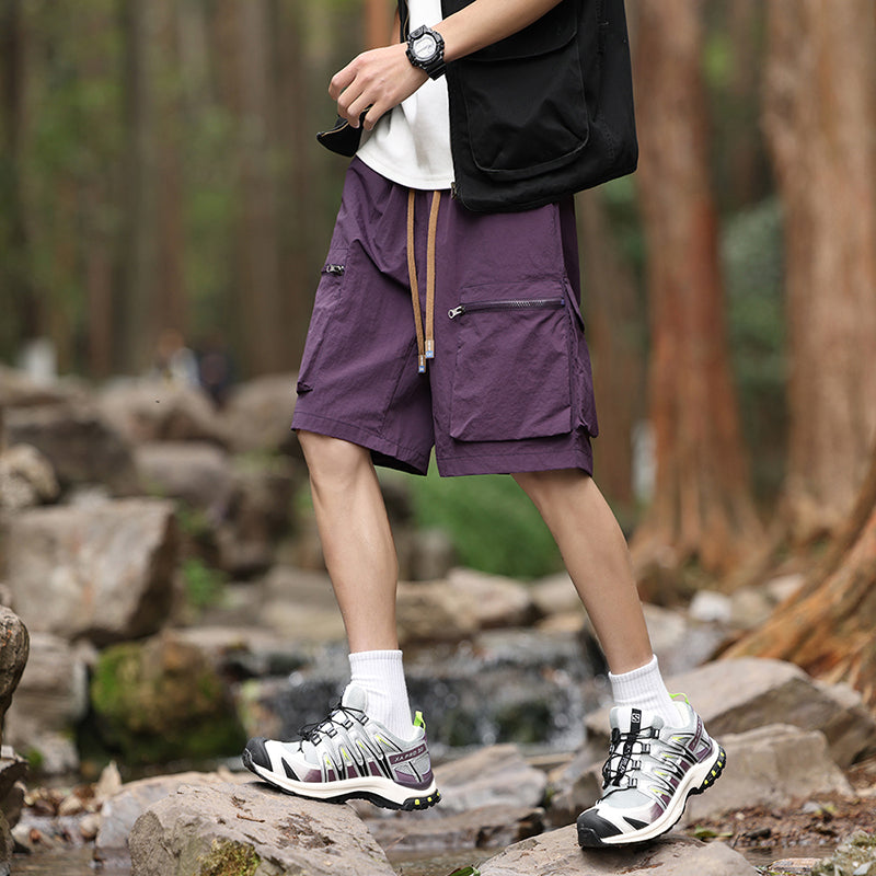 Multi-pocket shorts-D109