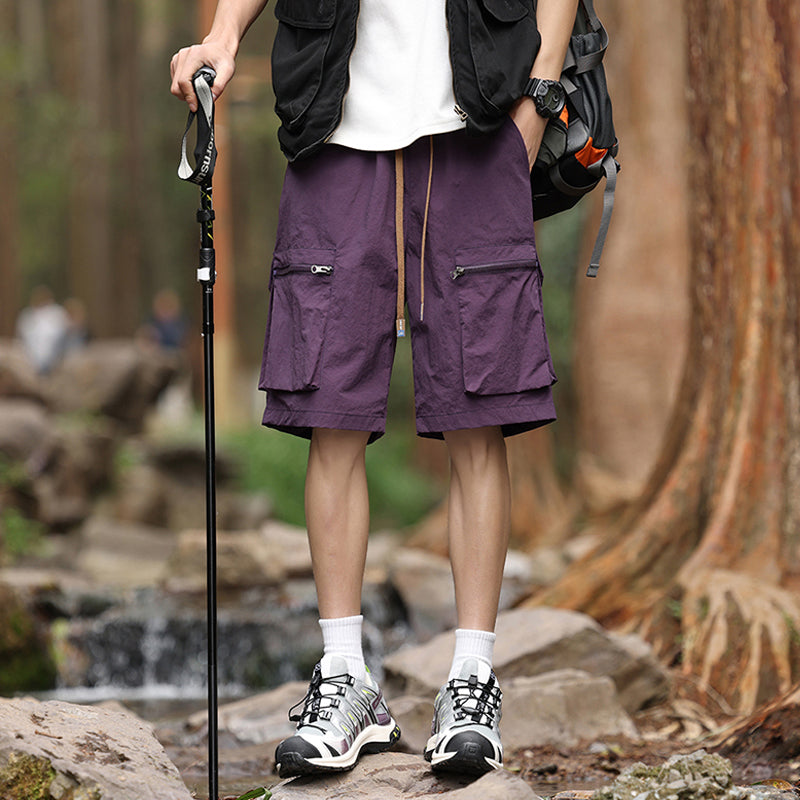 Multi-pocket shorts-D109