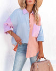 Candy colored patchwork shirt-D726