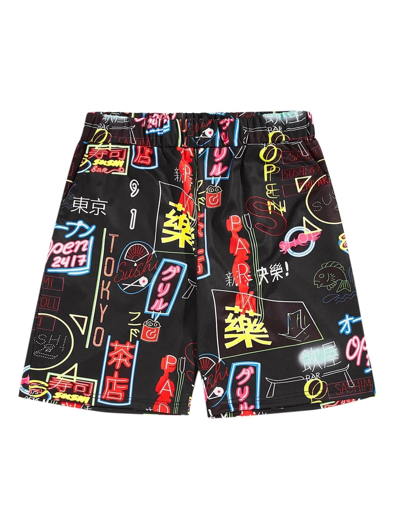 Multi-style drawstring shorts-D602