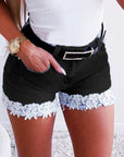 Slim Fit Lace Shorts-D134