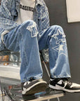 Five-pointed star jeans-D610